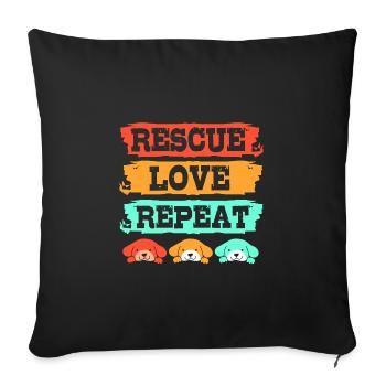 Dog Rescue Animal Rights Animal Rescue Animal Shelter - Sofa pillowcase 17,3'' x 17,3'' (45 x 45 cm) - black - Front