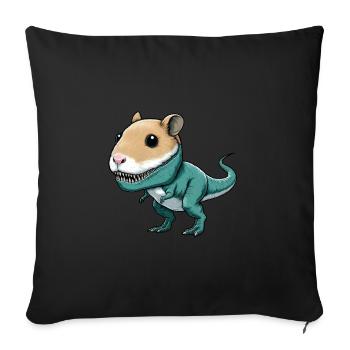 Dino-Hamster Fusion: Fabelwesen Abenteuer - Sofakissenbezug 45 x 45 cm - Schwarz - Vorne