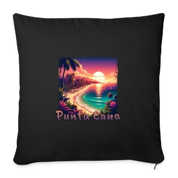 Punta Cana Dominican Republic Vacation Sunset - Sofa pillowcase 17,3'' x 17,3'' (45 x 45 cm) - black - Front