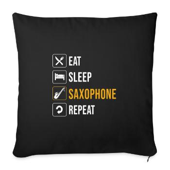Saxophoniste saxophoniste - Housse de coussin décorative 45 x 45 cm - noir - Devant