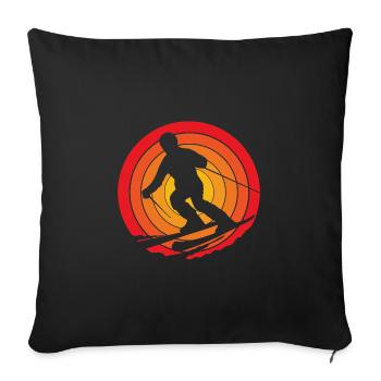 Ski Ski Holiday - Sofa pillowcase 17,3'' x 17,3'' (45 x 45 cm) - black - Front