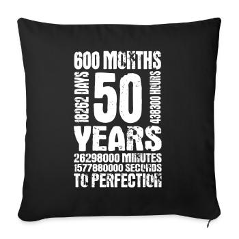 50th Birthday Gift 1972 Retro 50 Years - Sofa pillowcase 17,3'' x 17,3'' (45 x 45 cm) - black - Front
