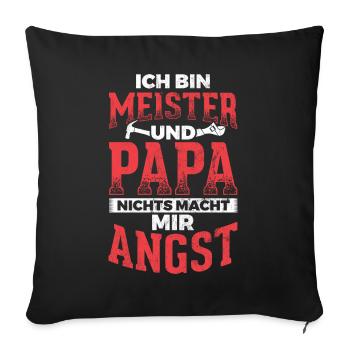 Meister Geschenk Prüfung - Sofakissenbezug 45 x 45 cm - Schwarz - Vorne