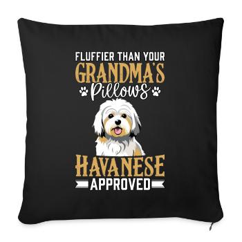 Fluffier than your Grandma's Pillows Havanese - Sofa pillowcase 17,3'' x 17,3'' (45 x 45 cm) - black - Front