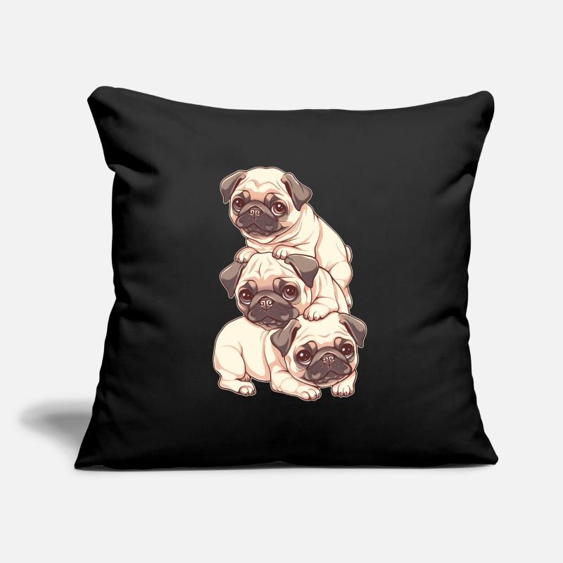 Pug Stack Sofa pillowcase 17,3'' x 17,3'' (45 x 45 cm)