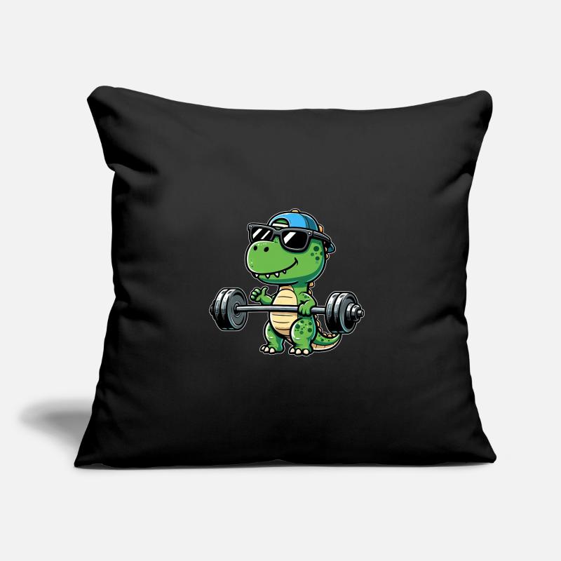 T-Rex Workout: Dinosaur Bench Press for Sofa pillowcase 17,3'' x 17,3'' (45 x 45 cm)