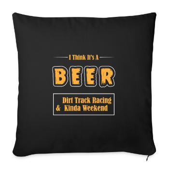 Course sur piste de terre battue - Housse de coussin décorative 45 x 45 cm - noir - Devant