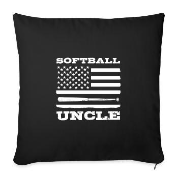 Softball Joueur de softball Oncle - Housse de coussin décorative 45 x 45 cm - noir - Devant