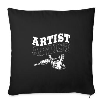 Tattoo Artist Tattoo Artist Tattooed Tattoo - Sofa pillowcase 17,3'' x 17,3'' (45 x 45 cm) - black - Front