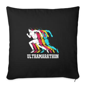 Trail running - Housse de coussin décorative 45 x 45 cm - noir - Devant