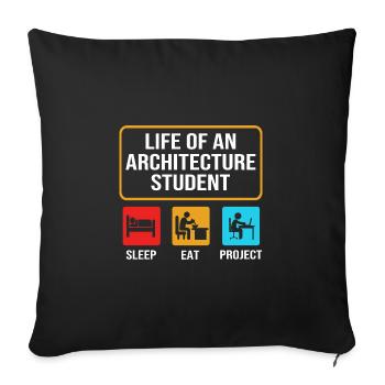 Architect Architecture - Sofa pillowcase 17,3'' x 17,3'' (45 x 45 cm) - black - Front