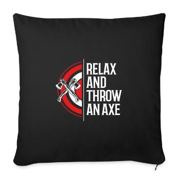 Axe Throwing - Sofa pillowcase 17,3'' x 17,3'' (45 x 45 cm) - black - Front