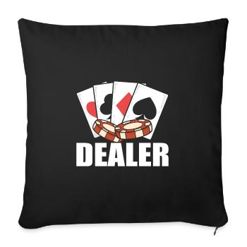 Blackjack Black Jack - Housse de coussin décorative 45 x 45 cm - noir - Devant