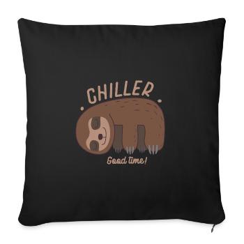 Sloth Chiller Sloth Humor Wall Art - Sofa pillowcase 17,3'' x 17,3'' (45 x 45 cm) - black - Front