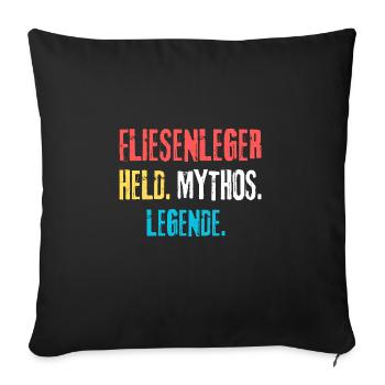 fliesenleger Handwerker - Sofakissenbezug 45 x 45 cm - Schwarz - Vorne