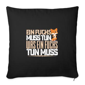 Un renard doit faire ce qu’un renard doit faire. Guillemets - Housse de coussin décorative 45 x 45 cm - noir - Devant