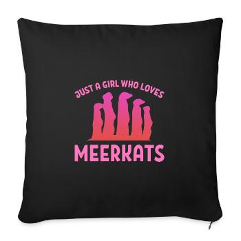 Suricate fille fille - Housse de coussin décorative 45 x 45 cm - noir - Devant