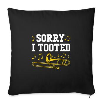 Trombone - Sofa pillowcase 17,3'' x 17,3'' (45 x 45 cm) - black - Front