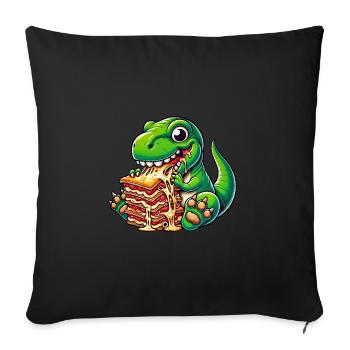 T-Rex Dino Lasagna Pasta Italian Dinosaur F - Sofa pillowcase 17,3'' x 17,3'' (45 x 45 cm) - black - Front