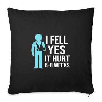 Broken Arm Bone Fracture - Sofa pillowcase 17,3'' x 17,3'' (45 x 45 cm) - black - Front