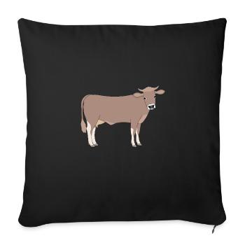 Le bétail brun - Housse de coussin décorative 45 x 45 cm - noir - Devant