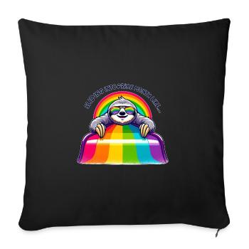 LGBTQ Pride Sloth Rainbow Slide - Sofa pillowcase 17,3'' x 17,3'' (45 x 45 cm) - black - Front