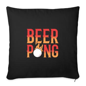 Beer Pong Beer Pong - Sofa pillowcase 17,3'' x 17,3'' (45 x 45 cm) - black - Front