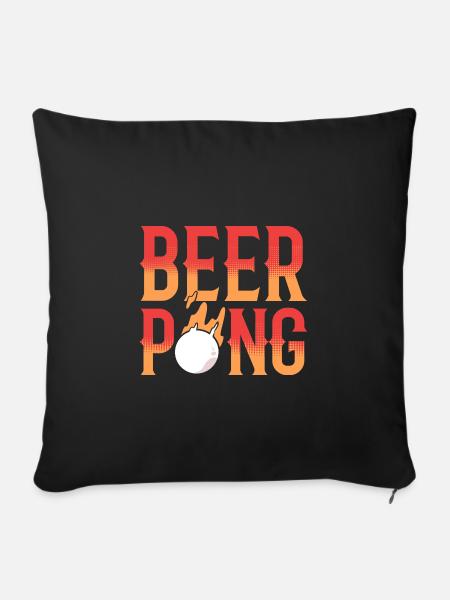 Beerpong Bierpong Bier Pong - Sofakissenbezug 45 x 45 cm - Schwarz