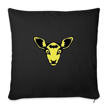 biche rigolo dessin 1201 - Housse de coussin décorative 45 x 45 cm - noir - Devant