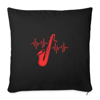Saxophoniste saxophoniste - Housse de coussin décorative 45 x 45 cm - noir - Devant