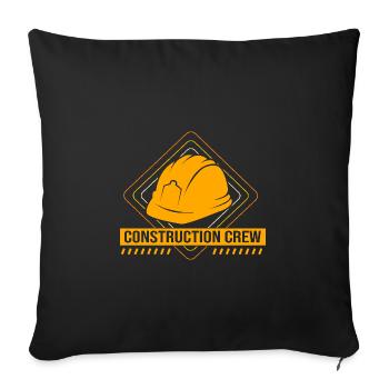 Children's birthday party construction site - Sofa pillowcase 17,3'' x 17,3'' (45 x 45 cm) - black - Front