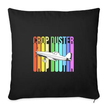 Crop Duster Airplane Pilot Gift - Sofa pillowcase 17,3'' x 17,3'' (45 x 45 cm) - black - Front