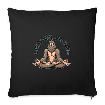 Bigfoot Sasquatch Yoga Meditation Namaste Zen - Sofa pillowcase 17,3'' x 17,3'' (45 x 45 cm) - black - Front