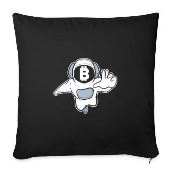 Bitcoin - Sofa pillowcase 17,3'' x 17,3'' (45 x 45 cm) - black - Front