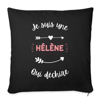 Je suis une Hélène qui déchire - Housse de coussin décorative 45 x 45 cm - noir - Devant