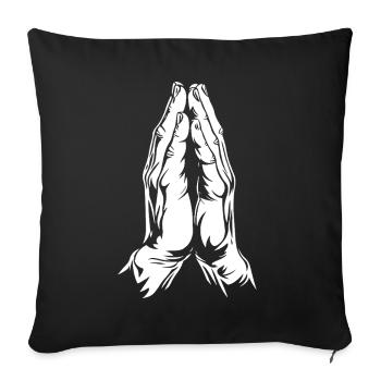 Praying - Our Father in Heaven - Prayer - Sofa pillowcase 17,3'' x 17,3'' (45 x 45 cm) - black - Front