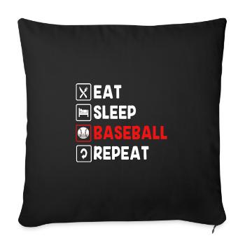 Baseball - Sofa pillowcase 17,3'' x 17,3'' (45 x 45 cm) - black - Front