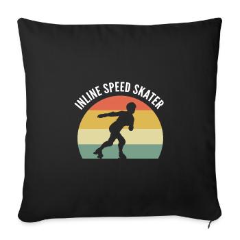 Roller Skating Roller Skates Inline Skates - Sofa pillowcase 17,3'' x 17,3'' (45 x 45 cm) - black - Front