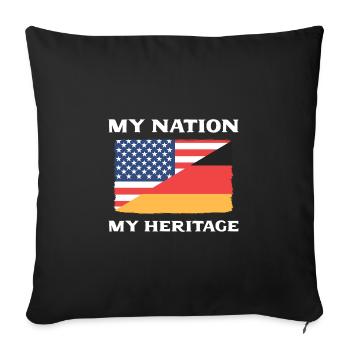 American German - Sofa pillowcase 17,3'' x 17,3'' (45 x 45 cm) - black - Front