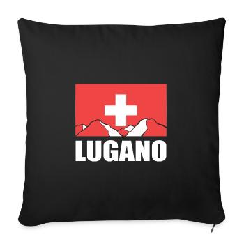 Switzerland Lugano - Sofa pillowcase 17,3'' x 17,3'' (45 x 45 cm) - black - Front
