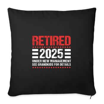 Retirement 2025 Pensioner Pension Pensioner - Sofa pillowcase 17,3'' x 17,3'' (45 x 45 cm) - black - Front