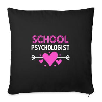 Psychologue scolaire, psychologue, psychothérapeute - Housse de coussin décorative 45 x 45 cm - noir - Devant