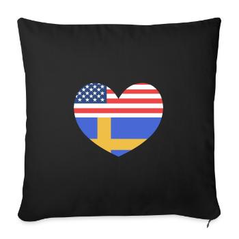 Sweden Swedish - Sofa pillowcase 17,3'' x 17,3'' (45 x 45 cm) - black - Front