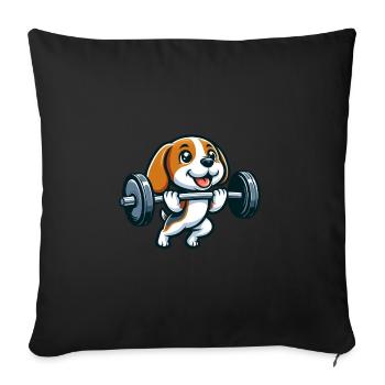 Beagle Weightlifting Workout Strength - Sofa pillowcase 17,3'' x 17,3'' (45 x 45 cm) - black - Front