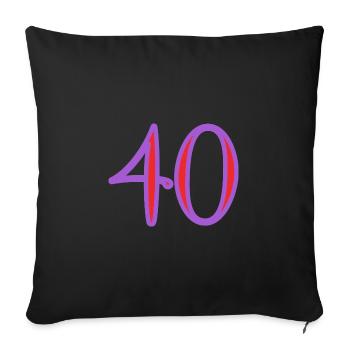 40. 40 YEARS. 40th ANNIVERSARY. 40 YEARS ANNIVERSARY. - Sofa pillowcase 17,3'' x 17,3'' (45 x 45 cm) - black - Front