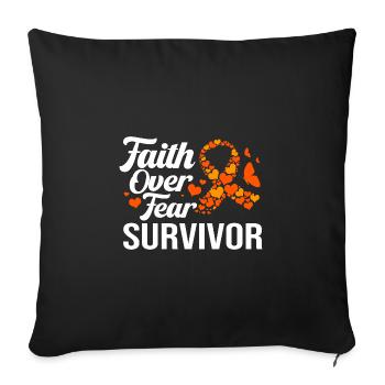 Sensibilisation à la leucémie - Housse de coussin décorative 45 x 45 cm - noir - Devant