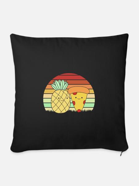 Pizza Hawaii Pizza Ananas - Sofakissenbezug 45 x 45 cm - Schwarz