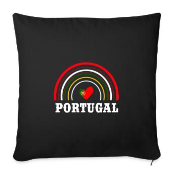 Portugal - Housse de coussin décorative 45 x 45 cm - noir - Devant