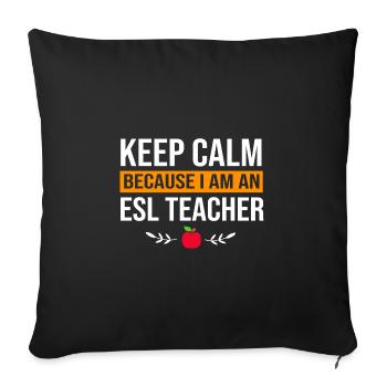 Professeur d’anglais Professeur d’anglais - Housse de coussin décorative 45 x 45 cm - noir - Devant