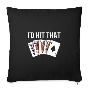 Blackjack Blackjack Casino Gambling - Sofa pillowcase 17,3'' x 17,3'' (45 x 45 cm) - black - Front